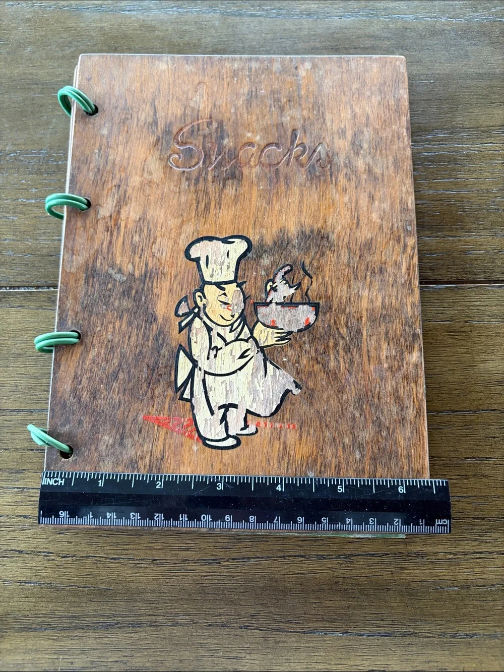 Vintage 1940 Rustic Wooden Chef Snack Cookbook Cover Culinary Arts Institute